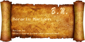 Berariu Mariann névjegykártya